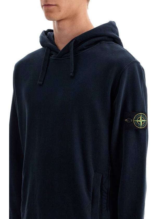 Wappen Patch Brushed Cotton Fleece Hoodie Navy - STONE ISLAND - BALAAN 5