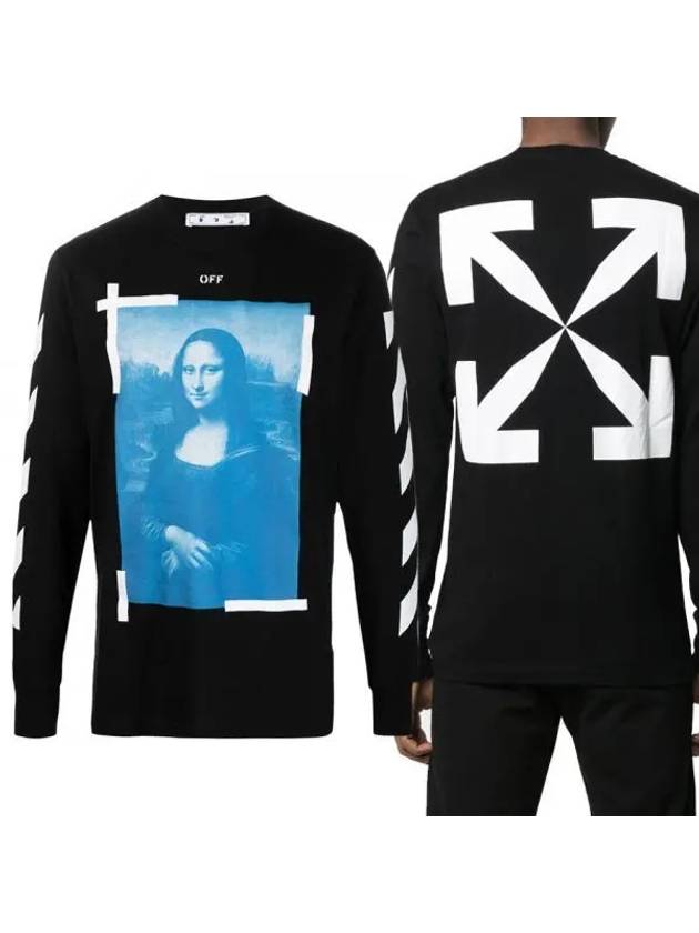 21SS Men s Blue Mona Lisa Long Sleeve T Shirt OMAB001R21JER0021001 1018469 - OFF WHITE - BALAAN 1