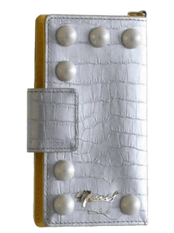 Studded Leather Phone Case Silver - MUVEIL - BALAAN 1