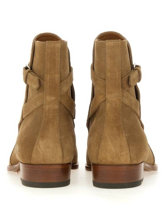 Men's Jodhpur Suede Ankle Boots Tobacco Beige - SAINT LAURENT - BALAAN 4