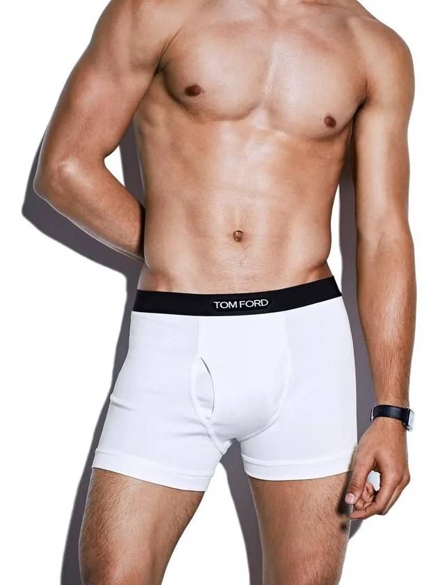 Men's Band Cotton Boxer Briefs 2 Pack White - TOM FORD - BALAAN 7