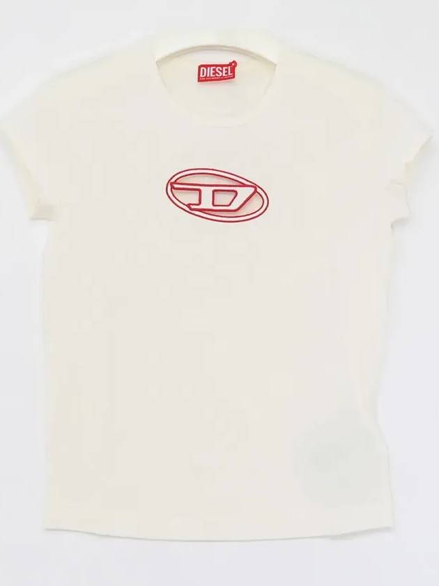 T Angie Peekaboo Logo Short Sleeve T-Shirt Lere White - DIESEL - BALAAN 4