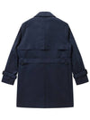 Men's Belted Double Trench Coat Navy - SOLEW - BALAAN 3