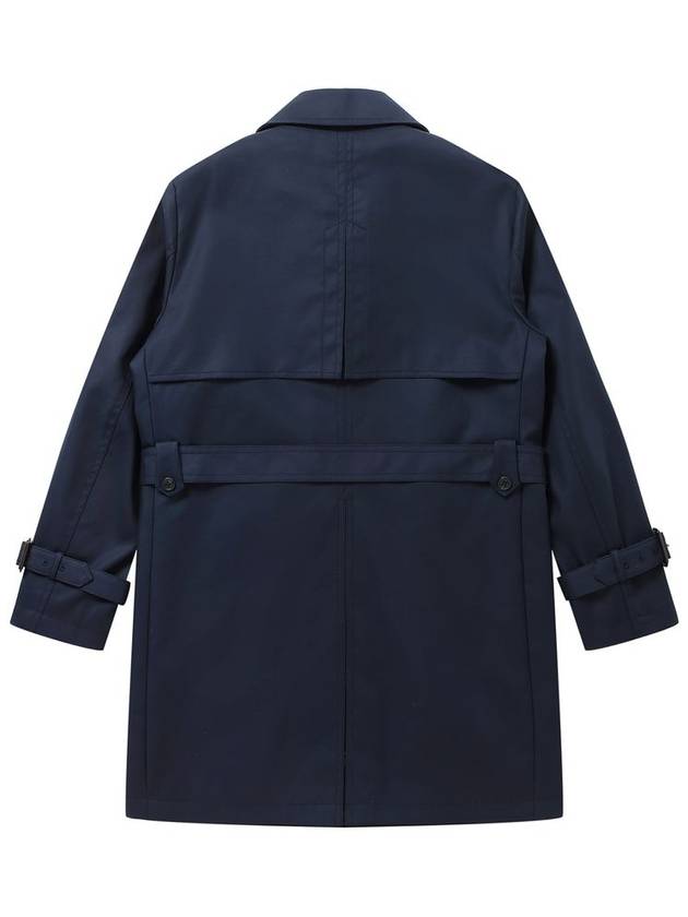 Men's Belted Double Trench Coat Navy - SOLEW - BALAAN 3