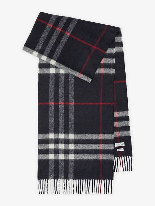 Check Cashmere Scarf Navy - BURBERRY - BALAAN 2