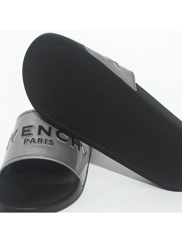 Logo Slide Slippers Silver - GIVENCHY - BALAAN 5