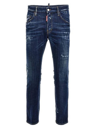 Dark Easy Wash Skater Jeans Blue - DSQUARED2 - BALAAN 1