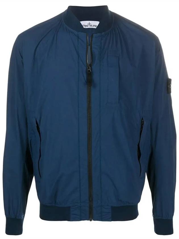 Wappen Skin Touch Nylon Bomber Zip-up Jacket Blue - STONE ISLAND - BALAAN 3