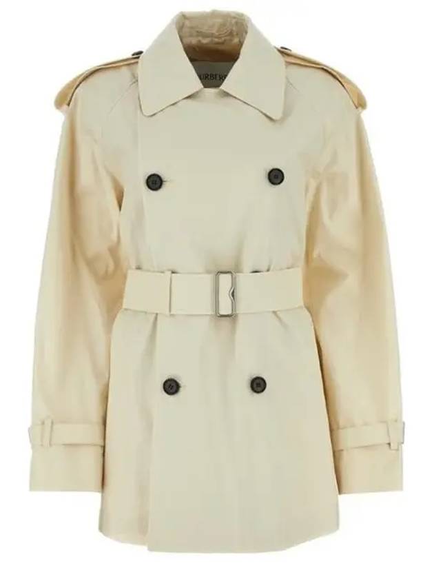 Short Gabardine Trench Coat Ivory - BURBERRY - BALAAN 2