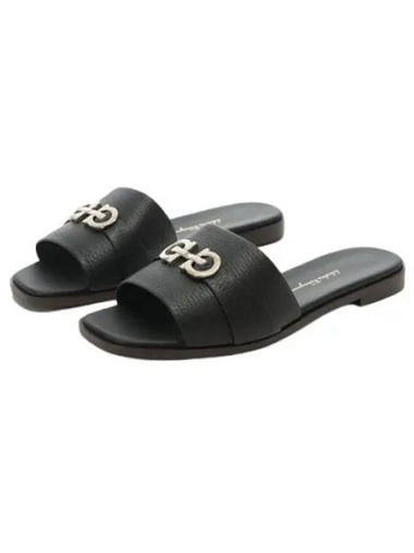 Gancini Slide Women s Slippers Foot C ORIA 10 1CM NERO 0758084 - SALVATORE FERRAGAMO - BALAAN 1