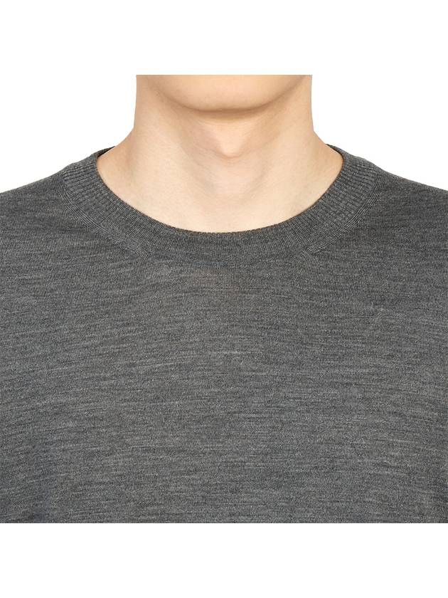 4 Bar Armband Classic Merino Wool Knit Top Medium Grey - THOM BROWNE - BALAAN 7