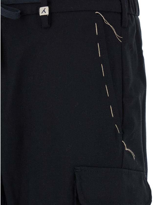 Black Straight Pants With Drawstring In Stretch Fabric Man - MYTHS - BALAAN 3