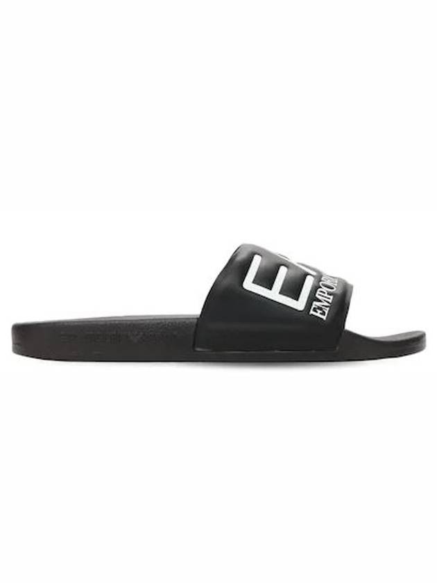 EA7 Embossed Logo Flat Slippers Black - EMPORIO ARMANI - BALAAN 3