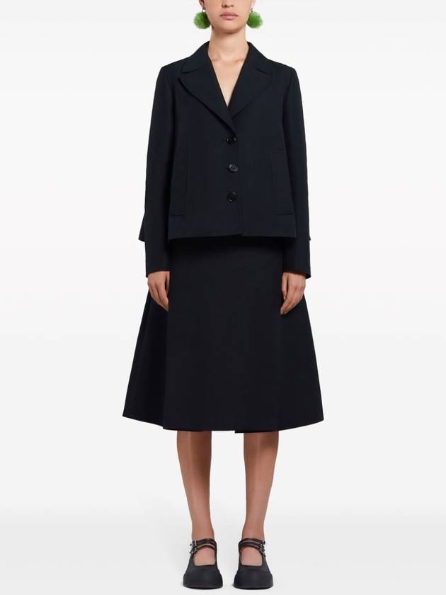 single-breasted cotton cropped blazer - MARNI - BALAAN 2