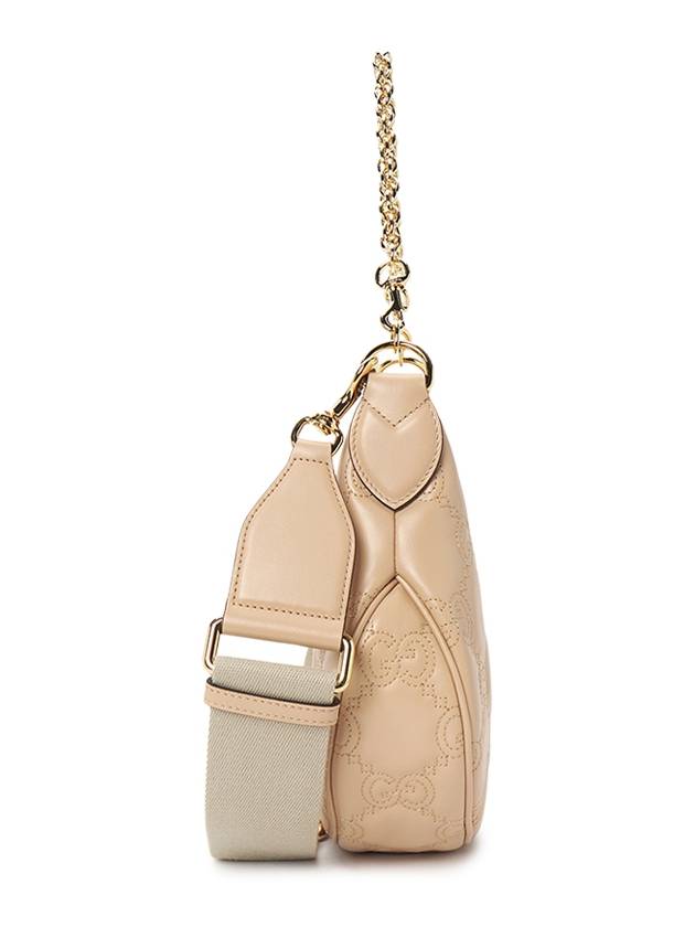 GG Matelasse Half Moon Small Shoulder Bag Beige - GUCCI - BALAAN 4