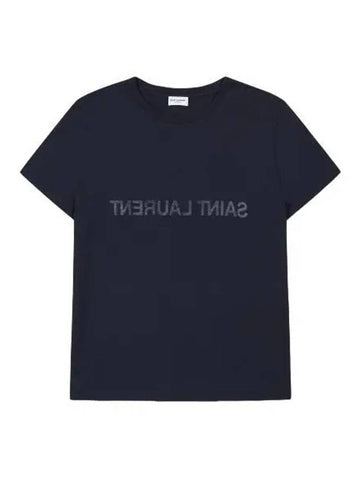 Coloned t shirt marine natural short sleeve - SAINT LAURENT - BALAAN 1