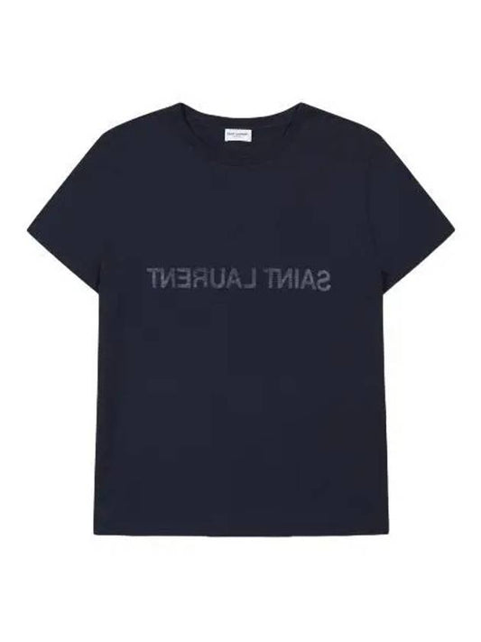 Coloned t shirt marine natural short sleeve - SAINT LAURENT - BALAAN 1