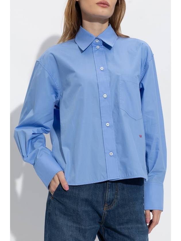 Victoria Beckham Shirt In Organic Cotton, Women's, Blue - VICTORIA BECKHAM - BALAAN 3