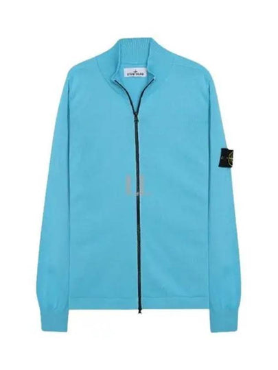 Soft Cotton Knit Zip-Up Jacket Blue - STONE ISLAND - BALAAN 2