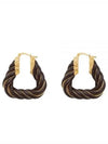 Twisted Triangle Hoop Earrings Brown - BOTTEGA VENETA - BALAAN 2