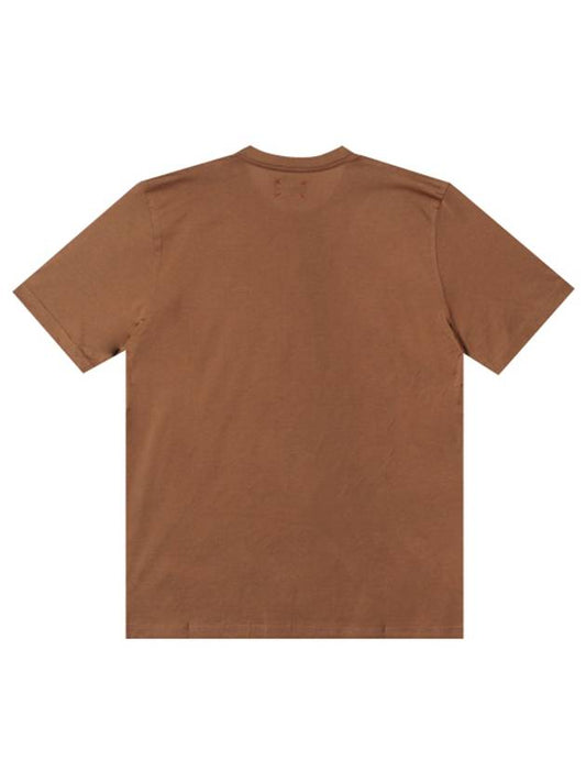 Men's UK1274E23 K302 Embroidered Logo Short Sleeve TShirt Camel - KITON - BALAAN 2