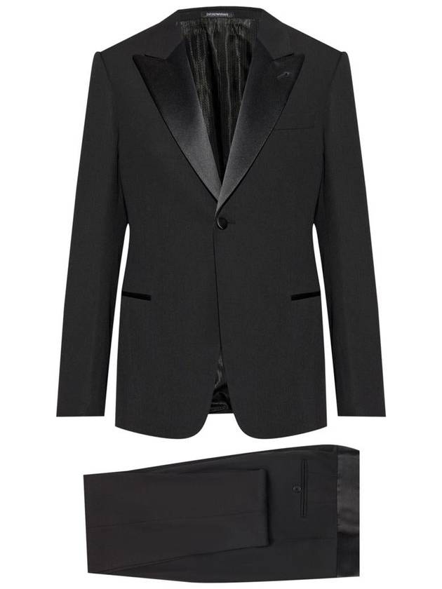 Wool Tuxedo Suit Black - EMPORIO ARMANI - BALAAN 2