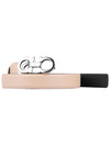 Reversible Gancini Belt Beige Black - SALVATORE FERRAGAMO - BALAAN.