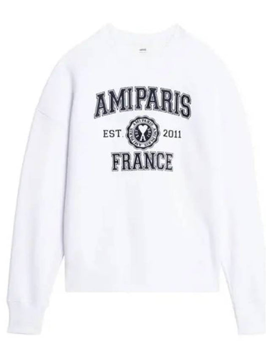 Logo Print Sweatshirt White - AMI - BALAAN 2