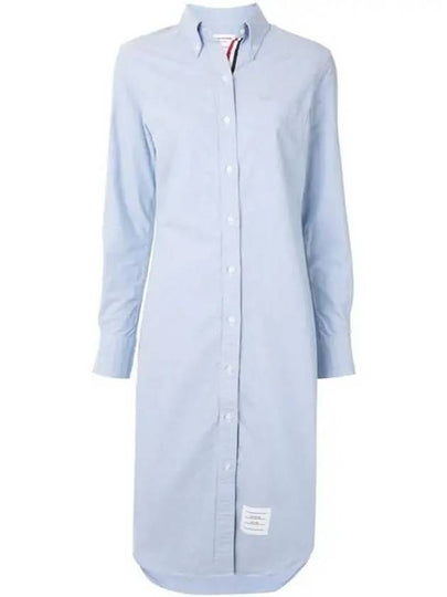 Women's Oxford Classic Shirt Midi Dress Light Blue - THOM BROWNE - BALAAN 2