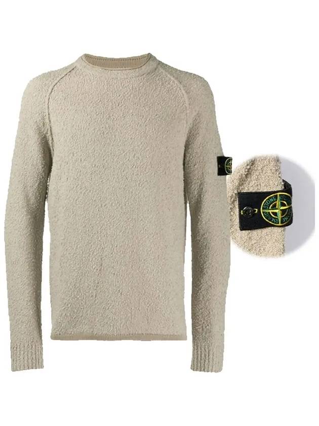 Wappen Patch Bokashi Wool Knit Top Beige - STONE ISLAND - BALAAN 3