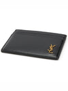 Tiny Monogram Shiny Leather Card Case Black - SAINT LAURENT - BALAAN 4