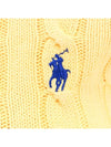 Embroidered Logo Slim Fit Knit Polo Shirt Yellow - POLO RALPH LAUREN - BALAAN 5