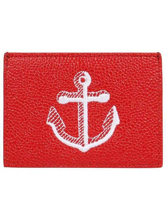 Men's RWB Tab Anchor Card Wallet Red - THOM BROWNE - BALAAN 1