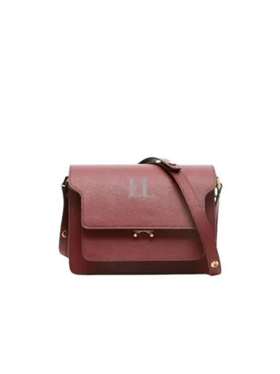 Saffiano Trunk Medium Shoulder Bag Burgundy - MARNI - BALAAN 2