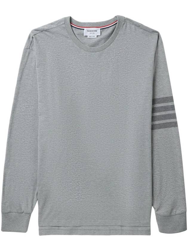 4 Bar Armband Tonal Long Sleeve T-Shirt Grey - THOM BROWNE - BALAAN 3