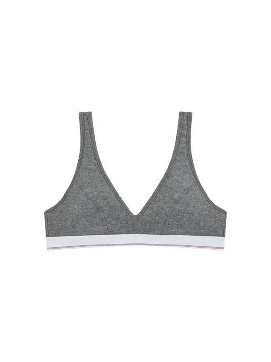 Ribbed logo banding bralette dark gray - ALEXANDER WANG - BALAAN 1