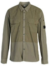 Lens Poplin Long Sleeve Shirt Khaki - CP COMPANY - BALAAN.