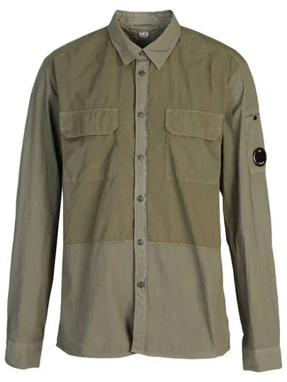 Lens Poplin Long Sleeve Shirt Khaki - CP COMPANY - BALAAN 2