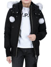 Original Debbie Bomber Jacket White Shearling Black - MOOSE KNUCKLES - BALAAN 4