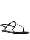 Women's Cassandra Flat Sandals Black - SAINT LAURENT - BALAAN 3