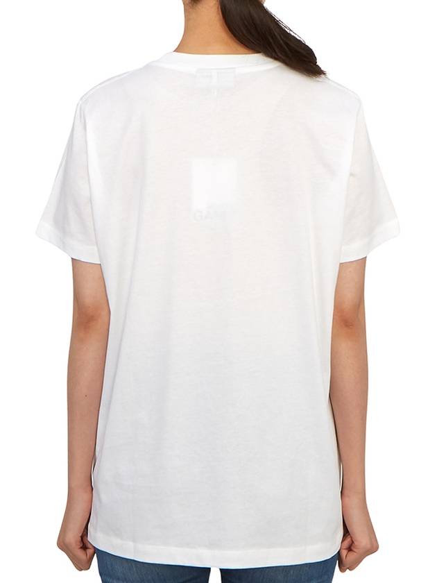 Logo Round Neck Relaxed Short Sleeve T-shirt Bright White - GANNI - BALAAN 4