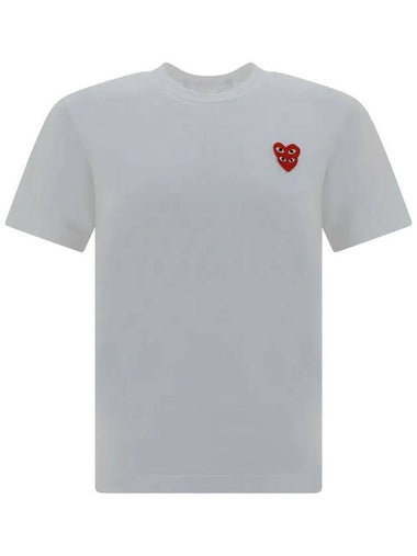 COMME DES GARÇONS PLAY TSHIRT DOUBLE RED EMBLEM - COMME DES GARCONS PLAY - BALAAN 1