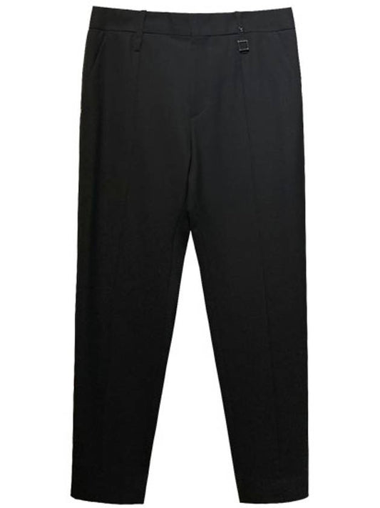 Men's Square Steel Logo Wool Crop Straight Pants Black - WOOYOUNGMI - BALAAN 2