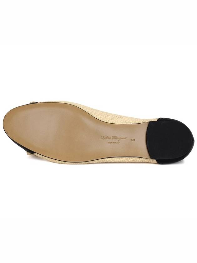 Black Natural Crochet Varina Ballerina Flat VARINA 764305 - SALVATORE FERRAGAMO - BALAAN 5