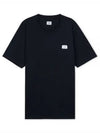 Logo Cotton Short Sleeve T-Shirt Navy - CP COMPANY - BALAAN 2