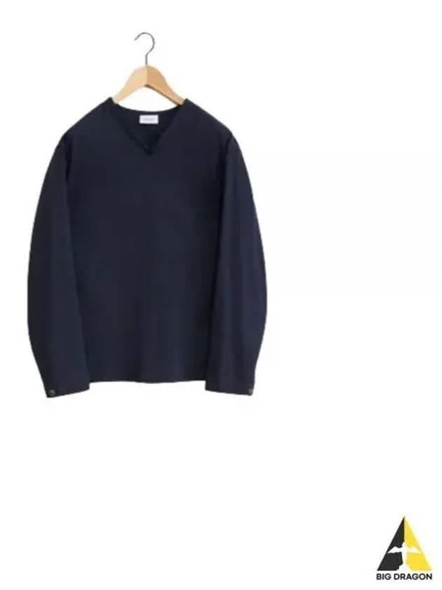 V-Neck Long Sleeve T-Shirt Indigo - LEMAIRE - BALAAN 2