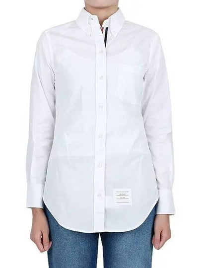 Logo Patch Cotton Shirt White - THOM BROWNE - BALAAN 2