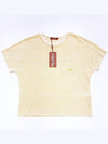 Studio Women's Linen Pocket Striped Short Sleeve TShirt Yellow 69410221 6 50 - MAX MARA - BALAAN 1