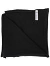 Logo Patch Cashmere Scarf Black - JIL SANDER - BALAAN 4