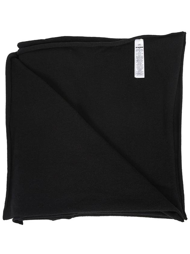 Logo Patch Cashmere Scarf Black - JIL SANDER - BALAAN 4